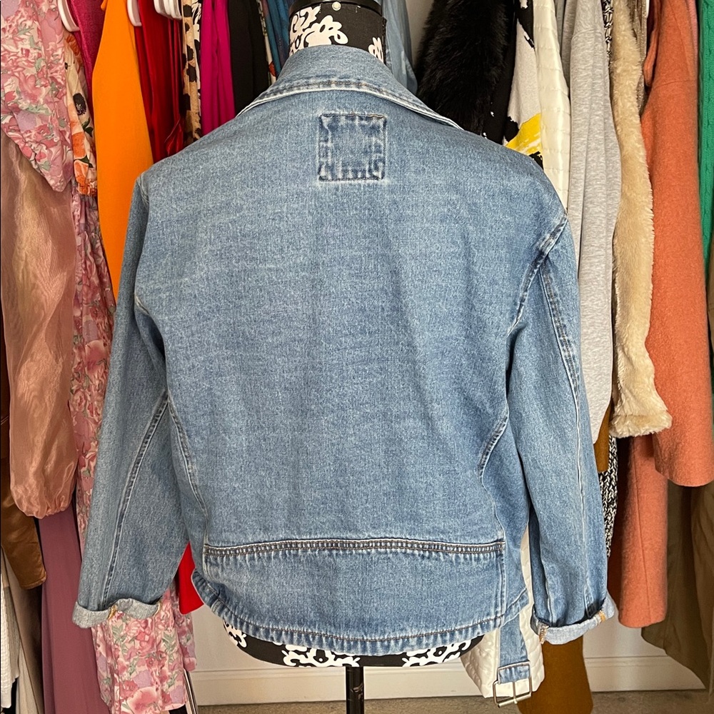 Forever 21 Blue Denim Moto Jacket - Picture 4 of 4